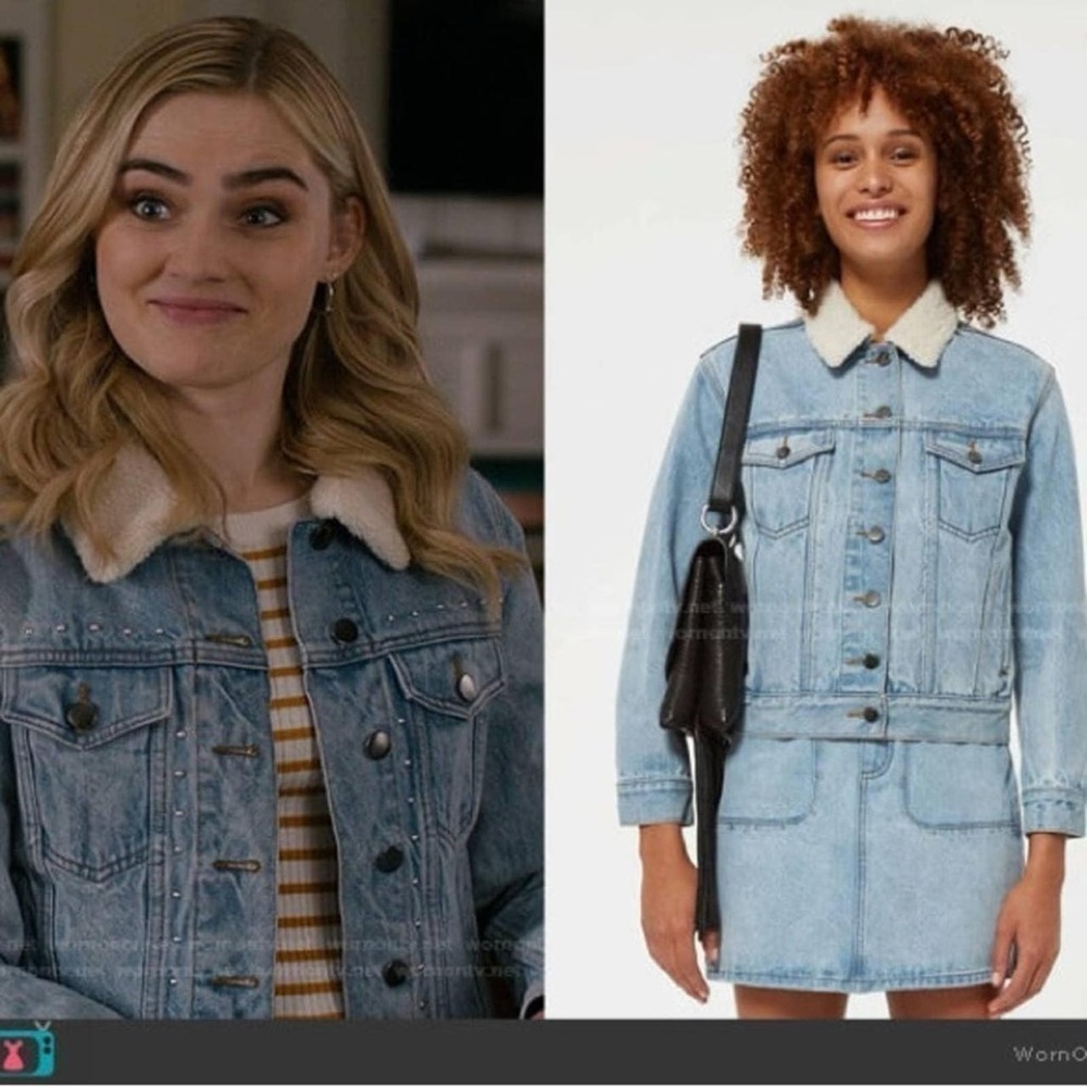 Rebecca Minkoff Clark Denim Jacket With Studs Sz XS - Picture 6 of 7